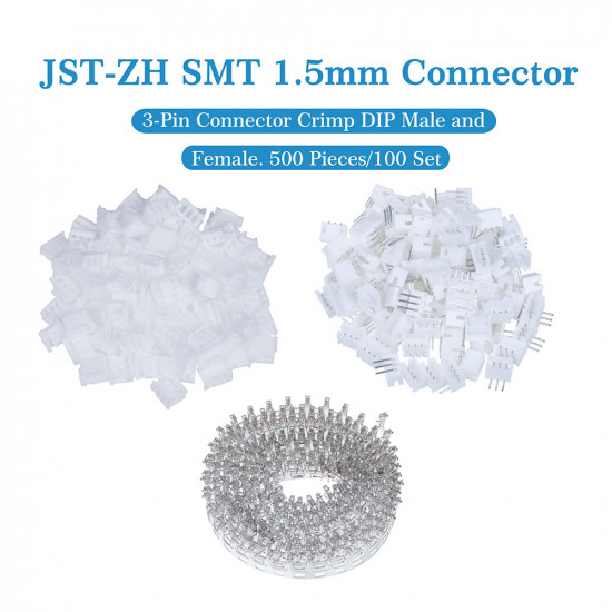 JST ZH 1.5 mm SMT 3-Pin Connector Kit