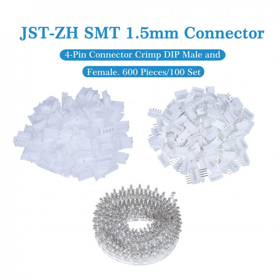 JST ZH 1.5 mm SMT 4-Pin Connector Kit JST ZH 1.5 mm SMT 4-Pin Connector Kit