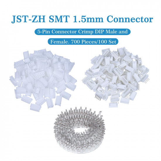 JST ZH 1.5 mm SMT 5-Pin Connector Kit