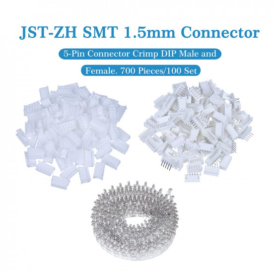 JST ZH 1.5 mm SMT 5-Pin Connector Kit JST ZH 1.5 mm SMT 5-Pin Connector Kit