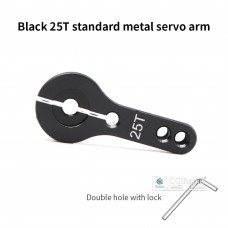 25T Servo Metal Arm - Black (with Allen Wrench)