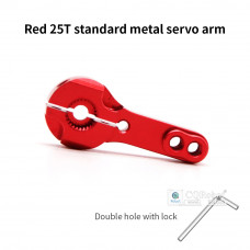 25T Servo Metal Arm - Red (with Allen Wrench)