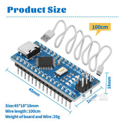 Nano V3.0 Development Board CH340 Blue USB Cable 1m