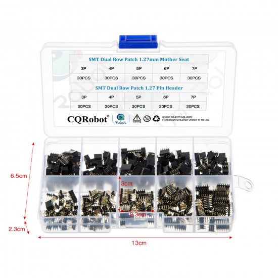 SMT Dual Row Patch 1.27mm - 3 / 4 / 5 / 6 / 7 Pin Mother Seat and Pin Header Kit SMT Dual Row Patch 1.27mm - 3 / 4 / 5 / 6 / 7 Pin Mother Seat and Pin Header Kit