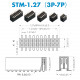 SMT Dual Row Patch 1.27mm - 3 / 4 / 5 / 6 / 7 Pin Mother Seat and Pin Header Kit