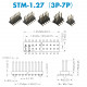 SMT Dual Row Patch 1.27mm - 3 / 4 / 5 / 6 / 7 Pin Mother Seat and Pin Header Kit