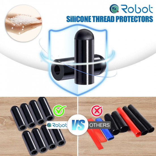 Black Silicone End Caps M6*25mm (50pcs) 