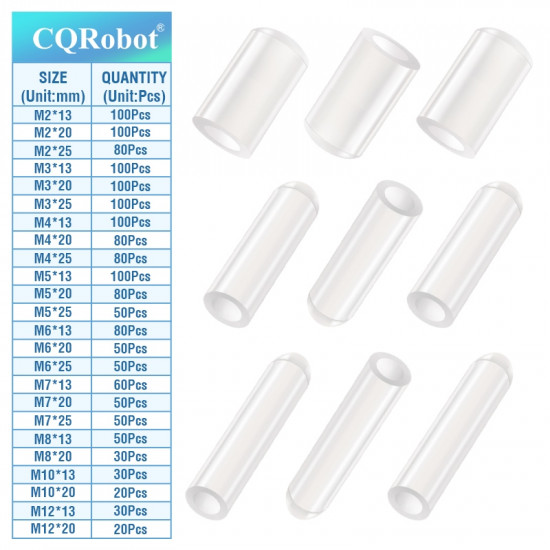 White Silicone End Caps M7*20mm (50pcs) 