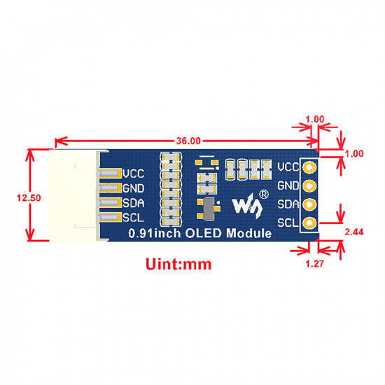 128x32, General 0.91 inch OLED display Module