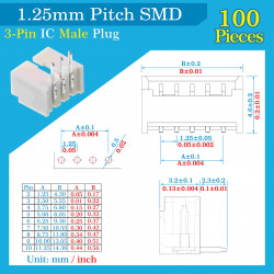 1.25mm Pitch 3 Pin SMD Connector Kit