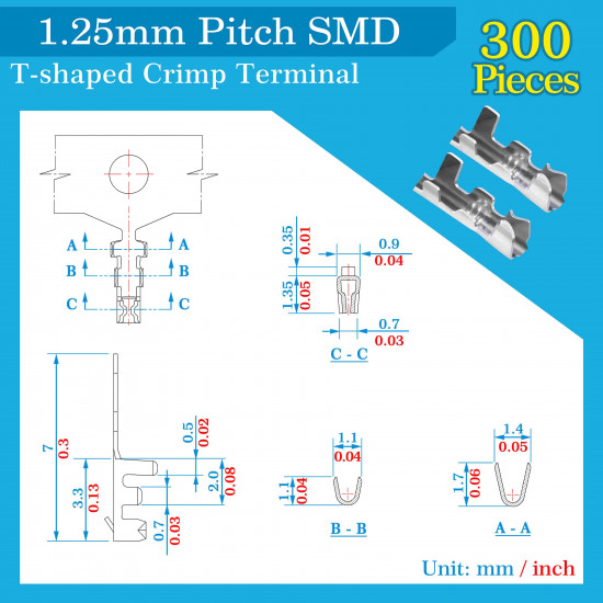 1.25mm Pitch 3 Pin SMD Connector Kit 1.25mm Pitch 3 Pin SMD Connector Kit