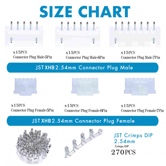 JST XHB - 5 / 6 / 7 Pin Connector Kit JST XHB - 5 / 6 / 7 Pin Connector Kit