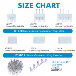 JST XHB SMD - 2 / 3 / 4 Pin Connector Kit