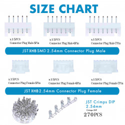 JST XHB SMD - 5 / 6 / 7 Pin Connector Kit