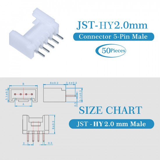 JST HY 2.0 mm 5-Pin Connector Kit JST HY 2.0 mm 5-Pin Connector Kit