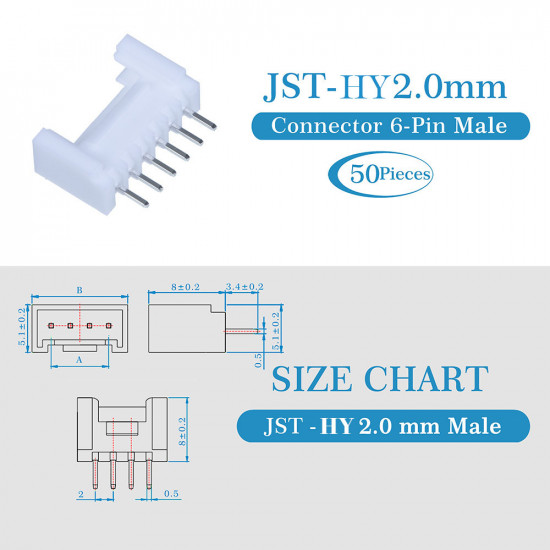 JST HY 2.0 mm 6-Pin Connector Kit JST HY 2.0 mm 6-Pin Connector Kit