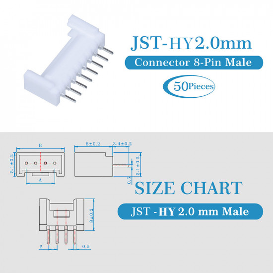 JST HY 2.0 mm 8-Pin Connector Kit JST HY 2.0 mm 8-Pin Connector Kit