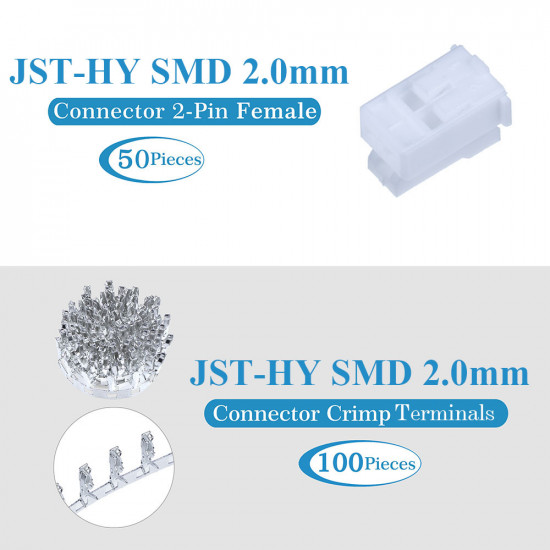 JST HY SMD 2.0 mm 2-Pin Connector Kit JST HY SMD 2.0 mm 2-Pin Connector Kit