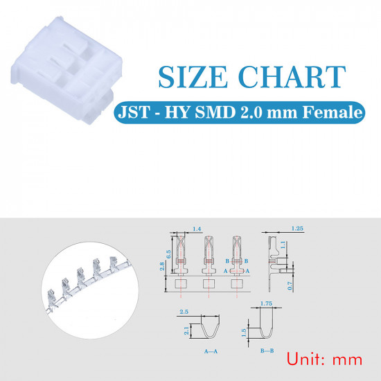 JST HY SMD 2.0 mm 3-Pin Connector Kit JST HY SMD 2.0 mm 3-Pin Connector Kit