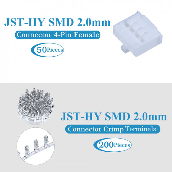 JST HY SMD 2.0 mm 4-Pin Connector Kit JST HY SMD 2.0 mm 4-Pin Connector Kit