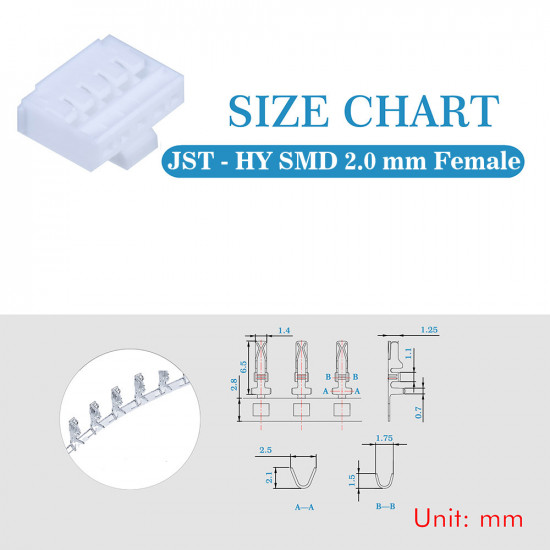 JST HY SMD 2.0 mm 5-Pin Connector Kit JST HY SMD 2.0 mm 5-Pin Connector Kit