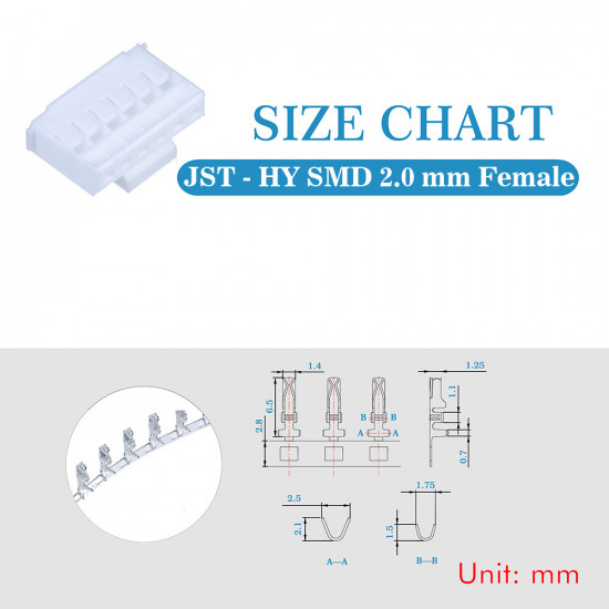 JST HY SMD 2.0 mm 6-Pin Connector Kit JST HY SMD 2.0 mm 6-Pin Connector Kit