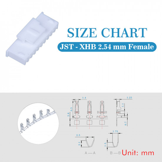 JST XHB 2.54 mm 10-Pin Connector Kit JST XHB 2.54 mm 10-Pin Connector Kit