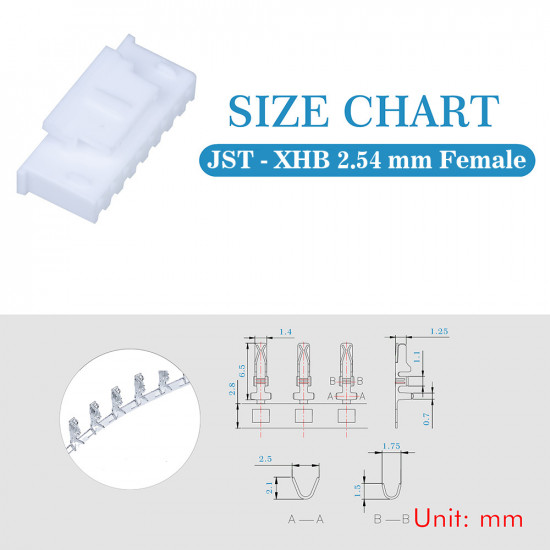 JST XHB 2.54 mm 8-Pin Connector Kit JST XHB 2.54 mm 8-Pin Connector Kit