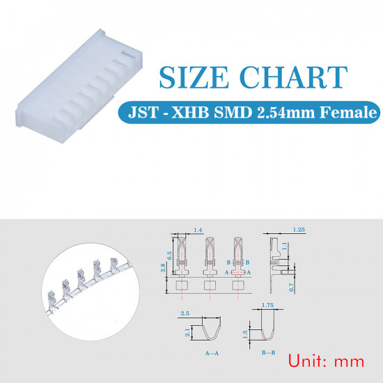 JST XHB SMD 2.54 mm 9-Pin Connector Kit JST XHB SMD 2.54 mm 9-Pin Connector Kit