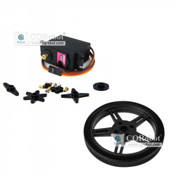 MG996R 360° Continuous Rotation Servo with Wheel