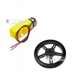 TT Gear Motor (Red/Black Wires Pre-Soldered) with Wheel