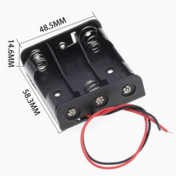 3 AA Battery Holder, with Cable without Connector.