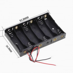 6 AA Battery Holder, with Cable without Connector.