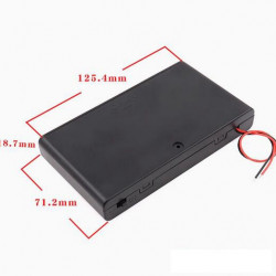 8 AA Battery Holder, with Cover ON-Off Switch and Cable without Connector.