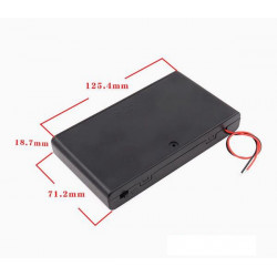 8 AA Battery Holder, with Cover ON-Off Switch and Cable without Connector.