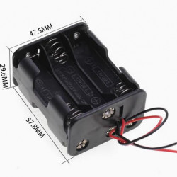6 AA Battery Holder Back to Back, with Cable without Connector.