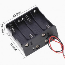 8 AA Battery Holder Back to Back, with Cable without Connector.