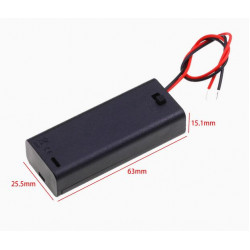 2 AAA Battery Holder, with Cover ON-Off Switch and Cable without Connector.