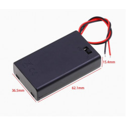 3 AAA Battery Holder, with Cover ON-Off Switch and Cable without Connector.