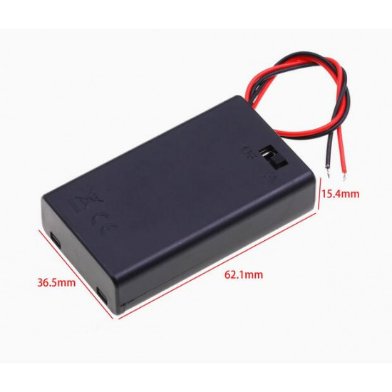3 AAA Battery Holder, with Cover ON-Off Switch and Cable without Connector. 3 AAA Battery Holder, with Cover ON-Off Switch and Cable without Connector.