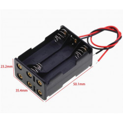 6 AAA Battery Holder Back to Back, with Cable without Connector.