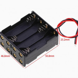 8 AAA Battery Holder Back to Back, with Cable without Connector.