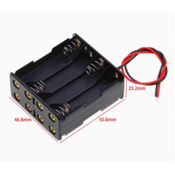 8 AAA Battery Holder Back to Back, with Cable without Connector.