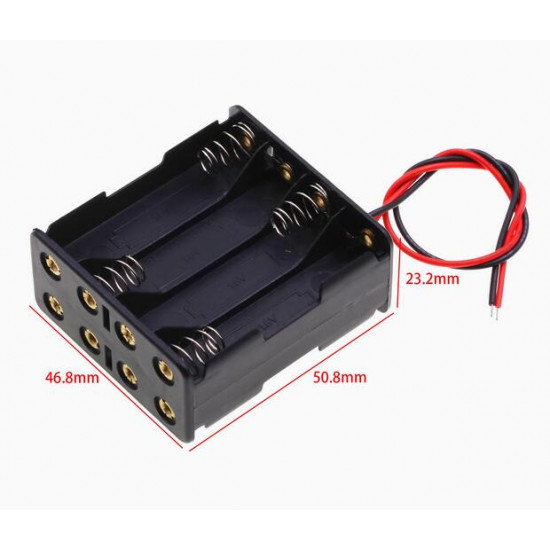 8 AAA Battery Holder Back to Back, with Cable without Connector. 8 AAA Battery Holder Back to Back, with Cable without Connector.