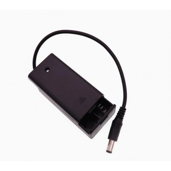 2 AA Battery Holder, with Cover ON-Off Switch and DC5.5-2.1 Male Plug Cable. 2 AA Battery Holder, with Cover ON-Off Switch and DC5.5-2.1 Male Plug Cable.