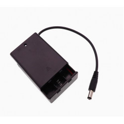 3 AA Battery Holder, with Cover ON-Off Switch and DC5.5-2.1 Male Plug Cable.