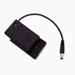 3 AAA Battery Holder, with Cover ON-Off Switch and DC5.5-2.1 Male Plug Cable.