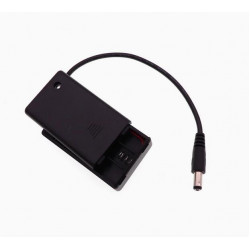 3 AAA Battery Holder, with Cover ON-Off Switch and DC5.5-2.1 Male Plug Cable.