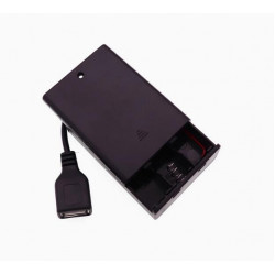 3 AA Battery Holder, with Cover ON-Off Switch and USB Female Plug Cable.