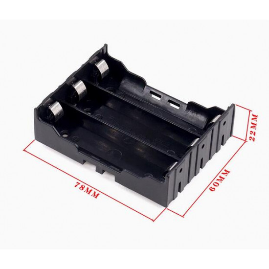 3 - 18650 Battery Holder Direct-Plug Type (Series / Parallel), with Solder Pins. 3 - 18650 Battery Holder Direct-Plug Type (Series / Parallel), with Solder Pins.